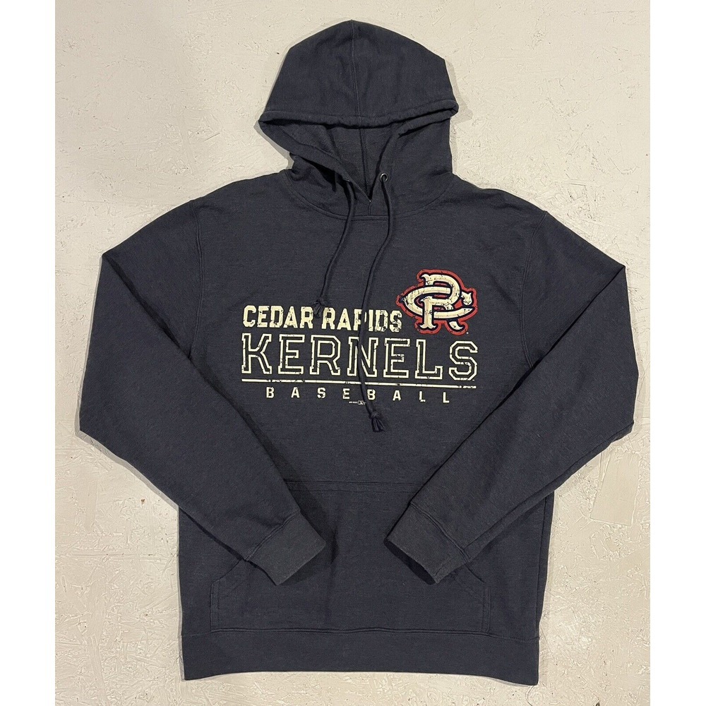 Vintage Cedar Rapids Kernels‎ Minnesota Twins Blue Hoodie Sweatshirt Men's L